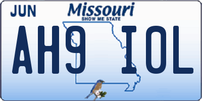 MO license plate AH9I0L