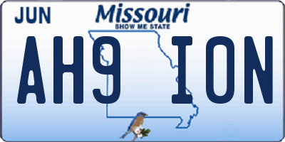 MO license plate AH9I0N