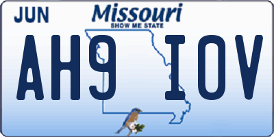 MO license plate AH9I0V