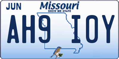 MO license plate AH9I0Y