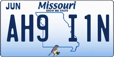 MO license plate AH9I1N