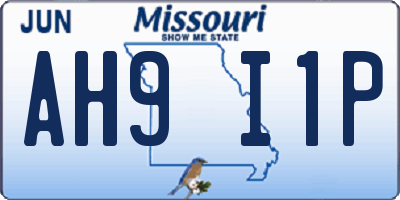 MO license plate AH9I1P