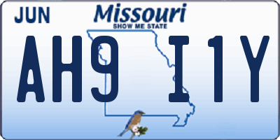 MO license plate AH9I1Y