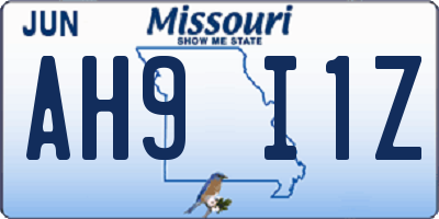 MO license plate AH9I1Z