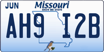 MO license plate AH9I2B