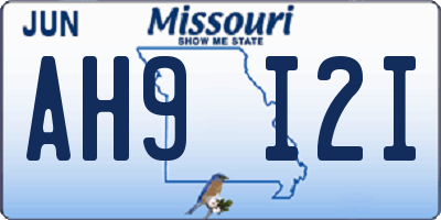 MO license plate AH9I2I