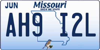 MO license plate AH9I2L