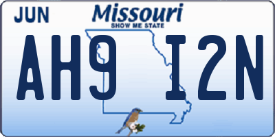 MO license plate AH9I2N