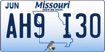 MO license plate AH9I3O