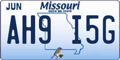 MO license plate AH9I5G