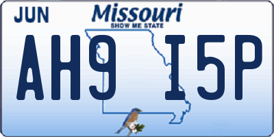 MO license plate AH9I5P