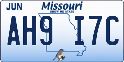 MO license plate AH9I7C