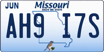 MO license plate AH9I7S