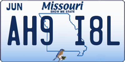 MO license plate AH9I8L