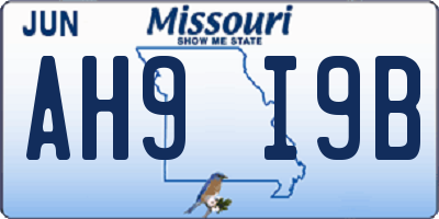 MO license plate AH9I9B