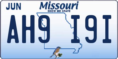 MO license plate AH9I9I