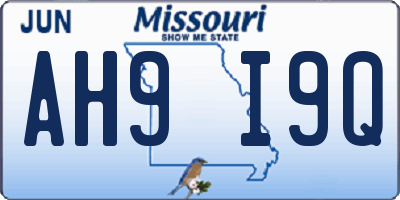MO license plate AH9I9Q