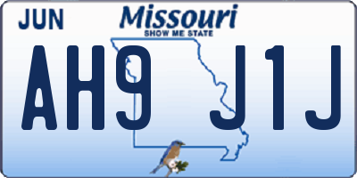 MO license plate AH9J1J
