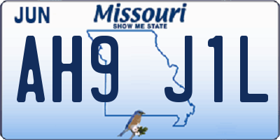 MO license plate AH9J1L