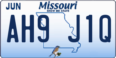 MO license plate AH9J1Q
