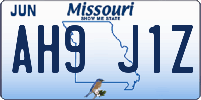 MO license plate AH9J1Z