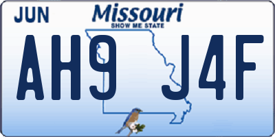 MO license plate AH9J4F
