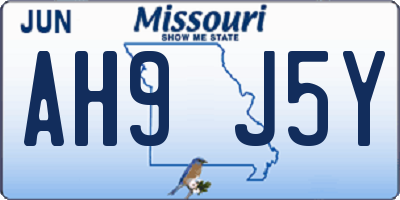 MO license plate AH9J5Y
