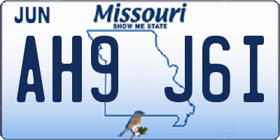 MO license plate AH9J6I