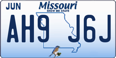 MO license plate AH9J6J