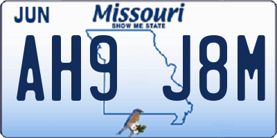 MO license plate AH9J8M