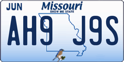 MO license plate AH9J9S