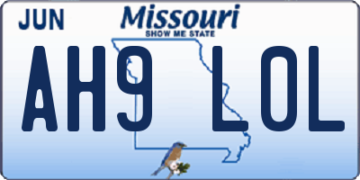 MO license plate AH9L0L
