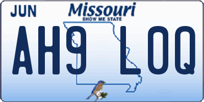 MO license plate AH9L0Q