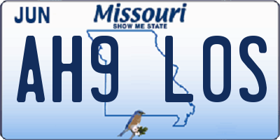 MO license plate AH9L0S