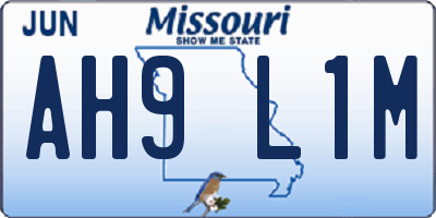 MO license plate AH9L1M