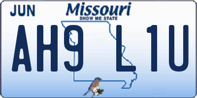MO license plate AH9L1U