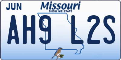 MO license plate AH9L2S