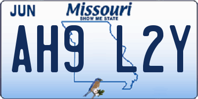 MO license plate AH9L2Y