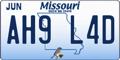 MO license plate AH9L4D