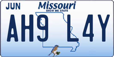 MO license plate AH9L4Y
