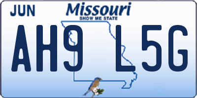 MO license plate AH9L5G