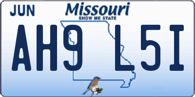 MO license plate AH9L5I