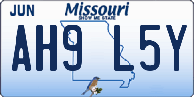 MO license plate AH9L5Y