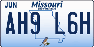 MO license plate AH9L6H