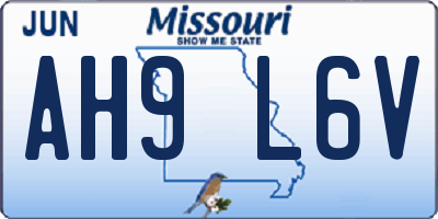 MO license plate AH9L6V