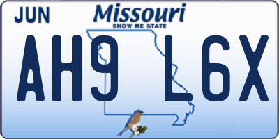 MO license plate AH9L6X