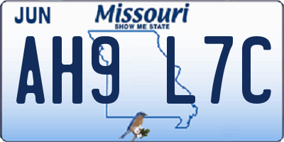 MO license plate AH9L7C