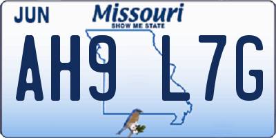 MO license plate AH9L7G