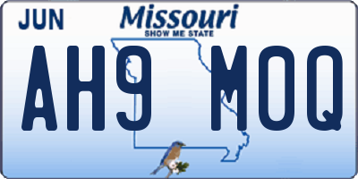 MO license plate AH9M0Q