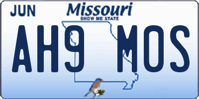 MO license plate AH9M0S